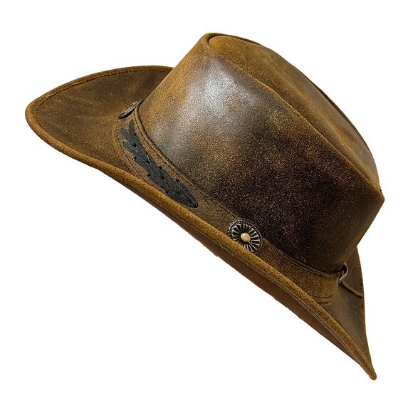 9251 Leather Cowboy Hat For Men Women Lightweight Handcrafted Western